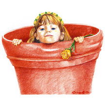 Girl in Flower Pot by Kit Colman